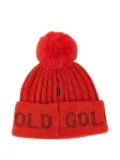 Goldbergh ribbed pompom beanie hat - Red