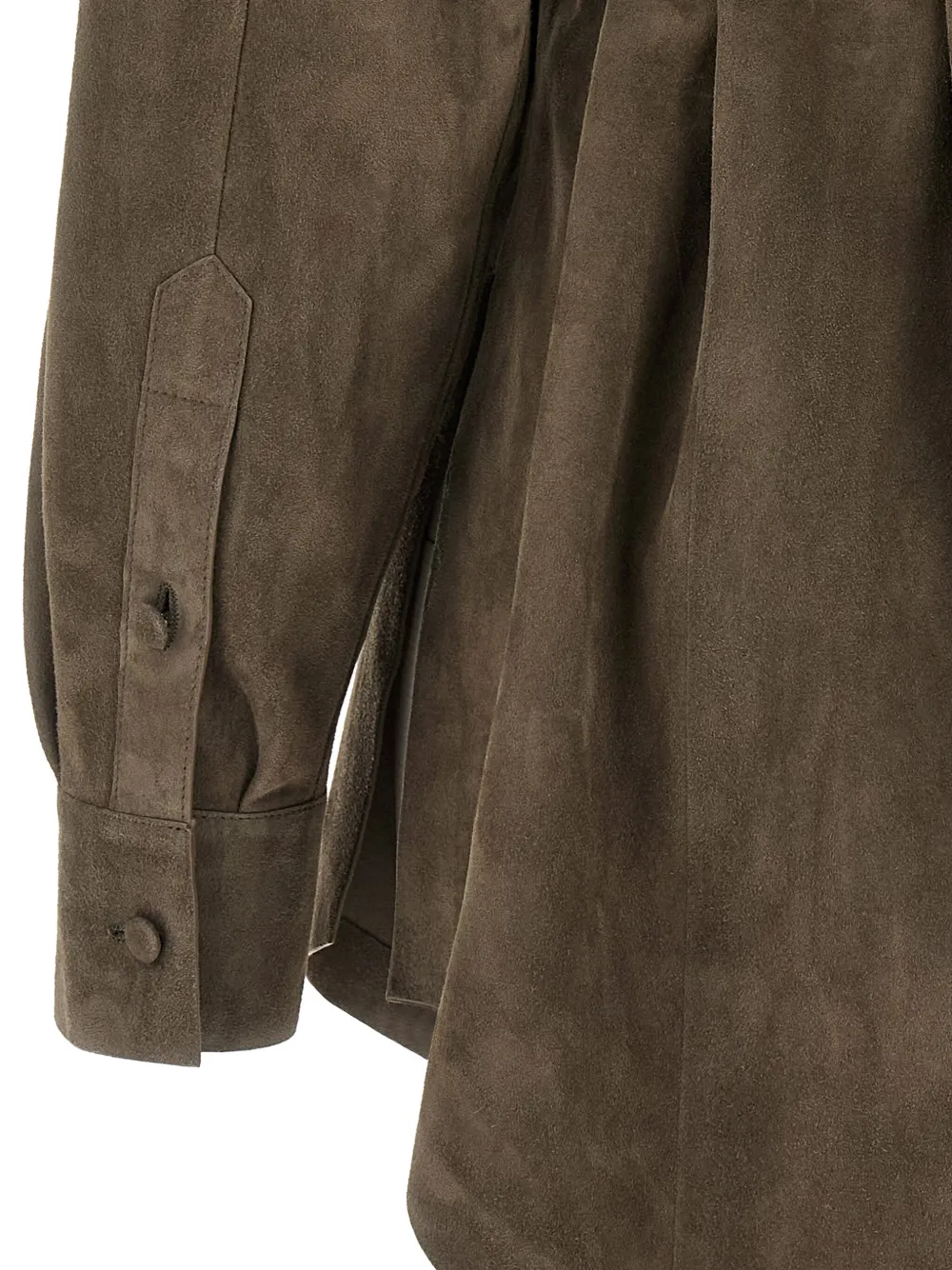 Fendi Longline Collared Shirt Belted Waist In Brown