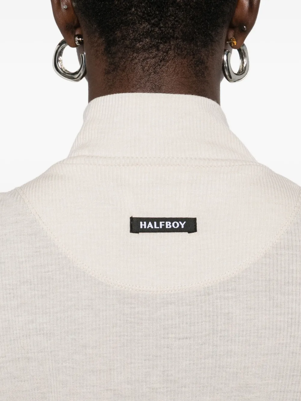 Halfboy Roll-neck Top In Neutral