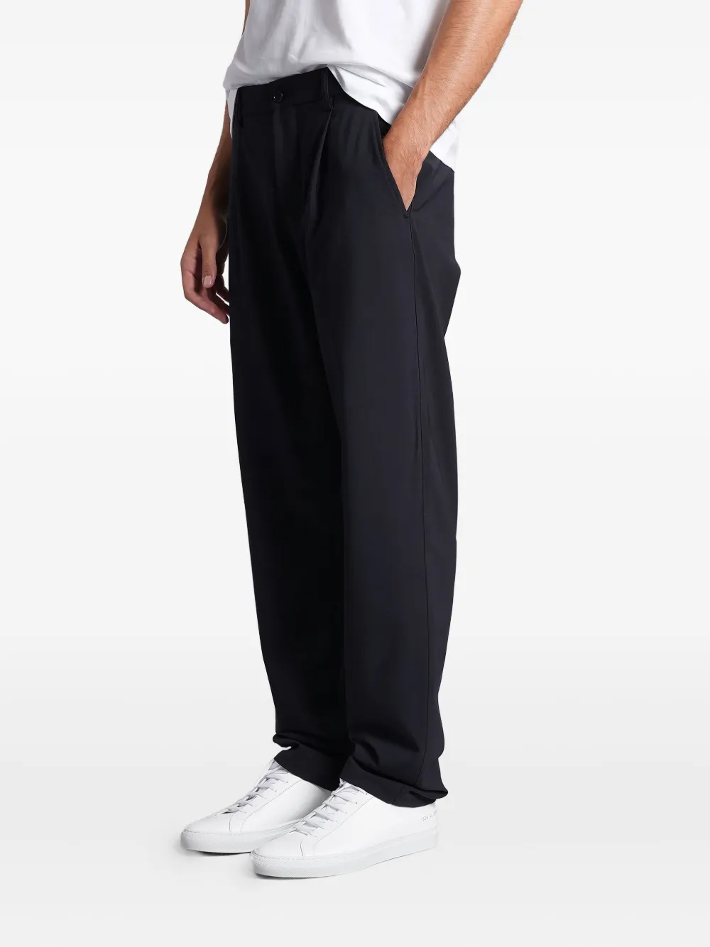 Aspesi Pleated-front Flannel Trousers In Blue
