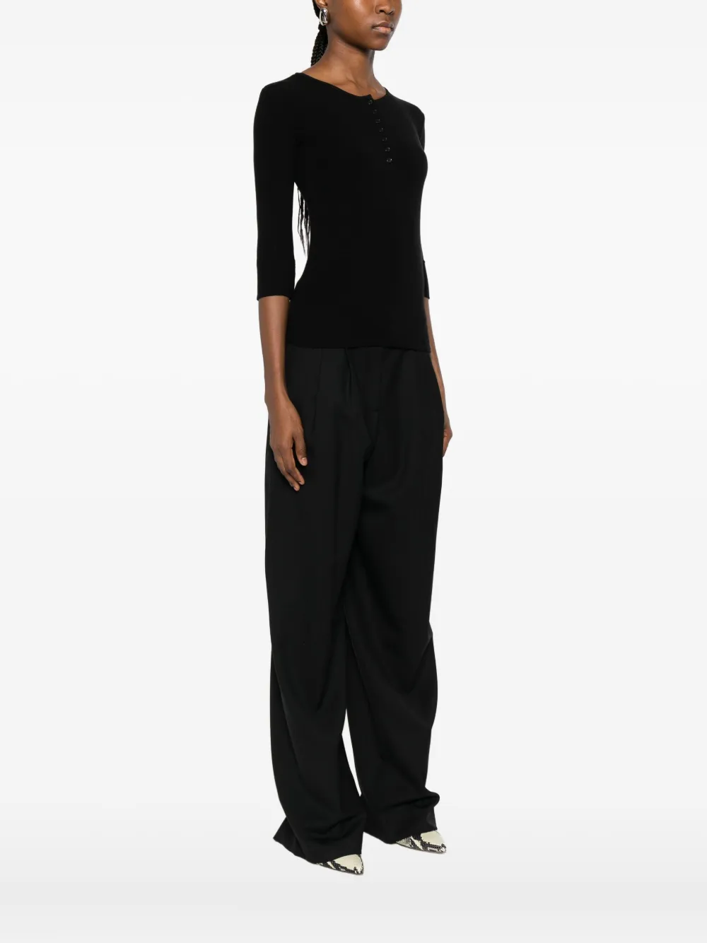 Iro Rosaria Polo Top In Black