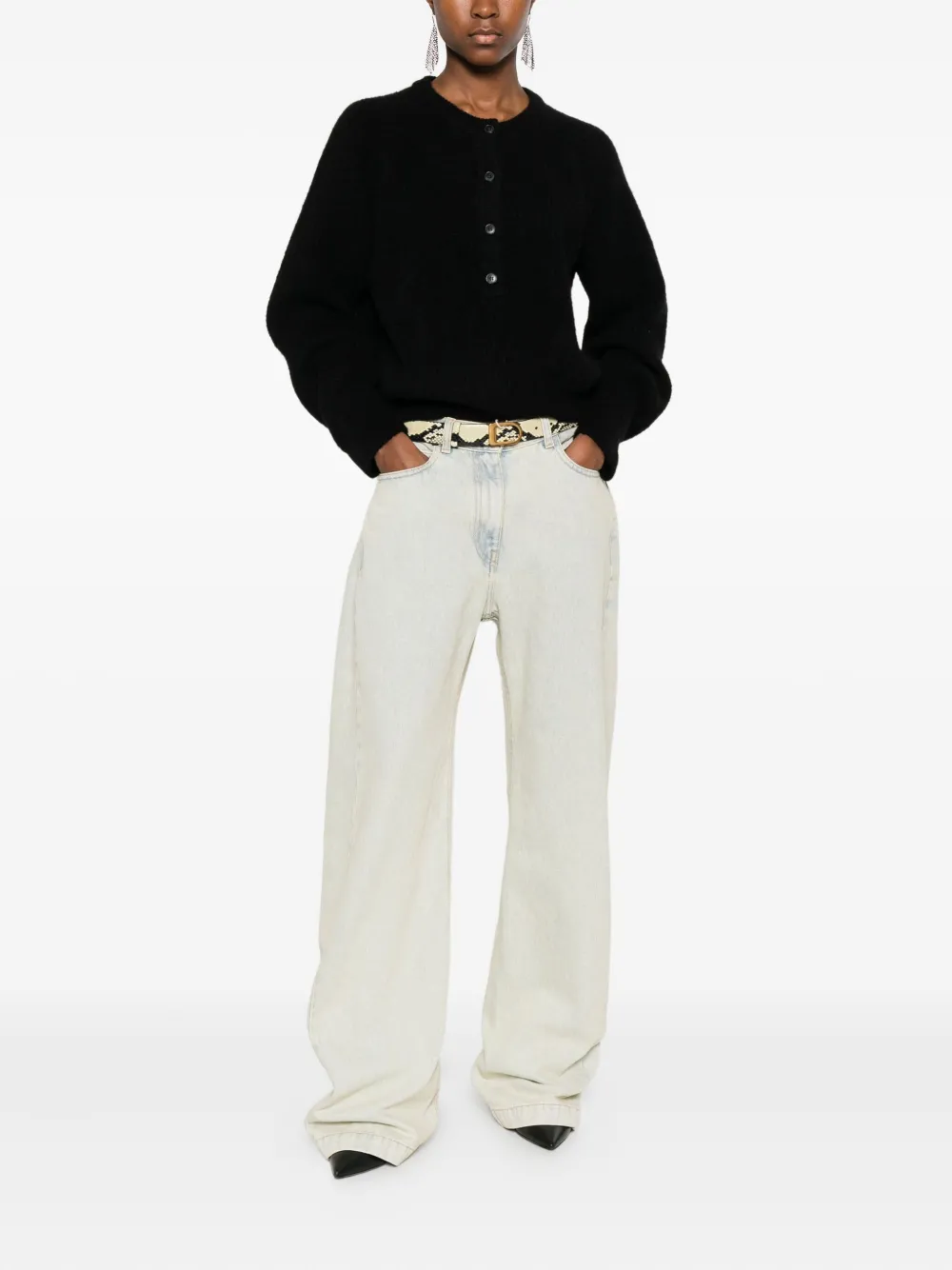 Iro Crew-neck Cardigan In Black