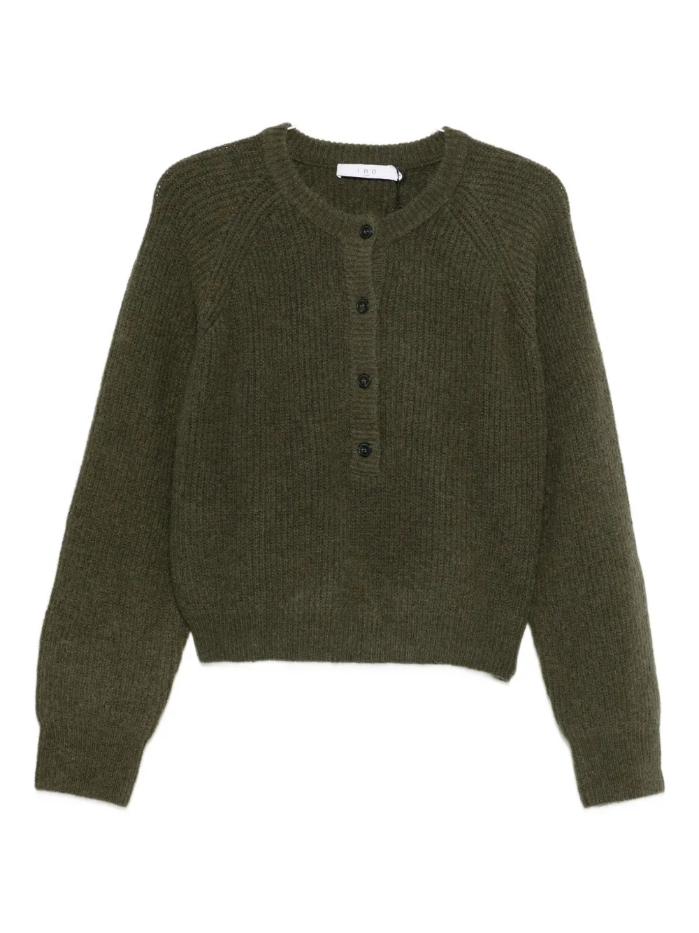 Iro Crew Neck Cardigan In Green