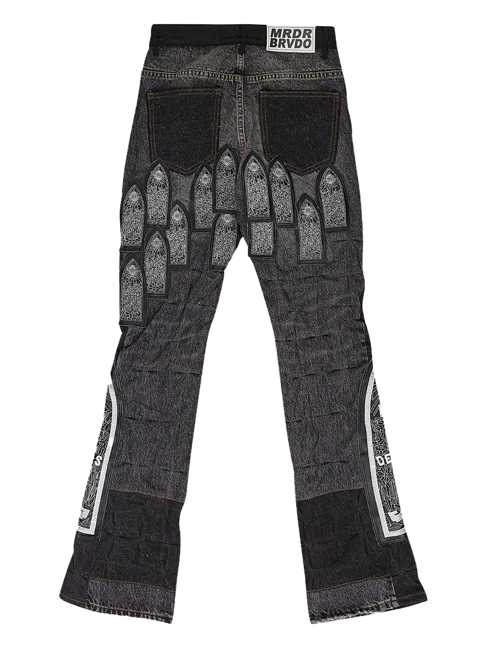 Who Decides War patched jeans - Zwart