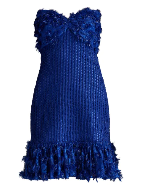 Tadashi Shoji Carmen frayed strapless dress