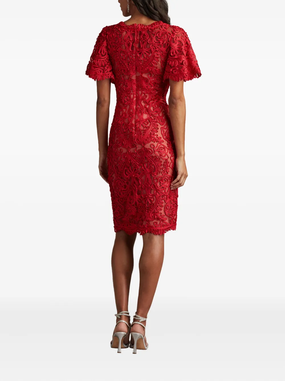 Tadashi Shoji Arnett jurk met kant Rood