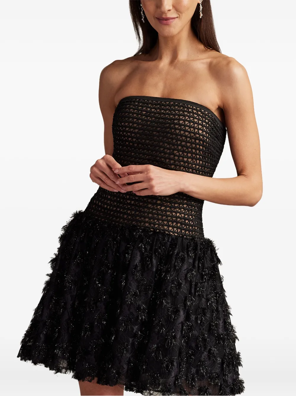 Tadashi Shoji Lula strapless jurk Zwart