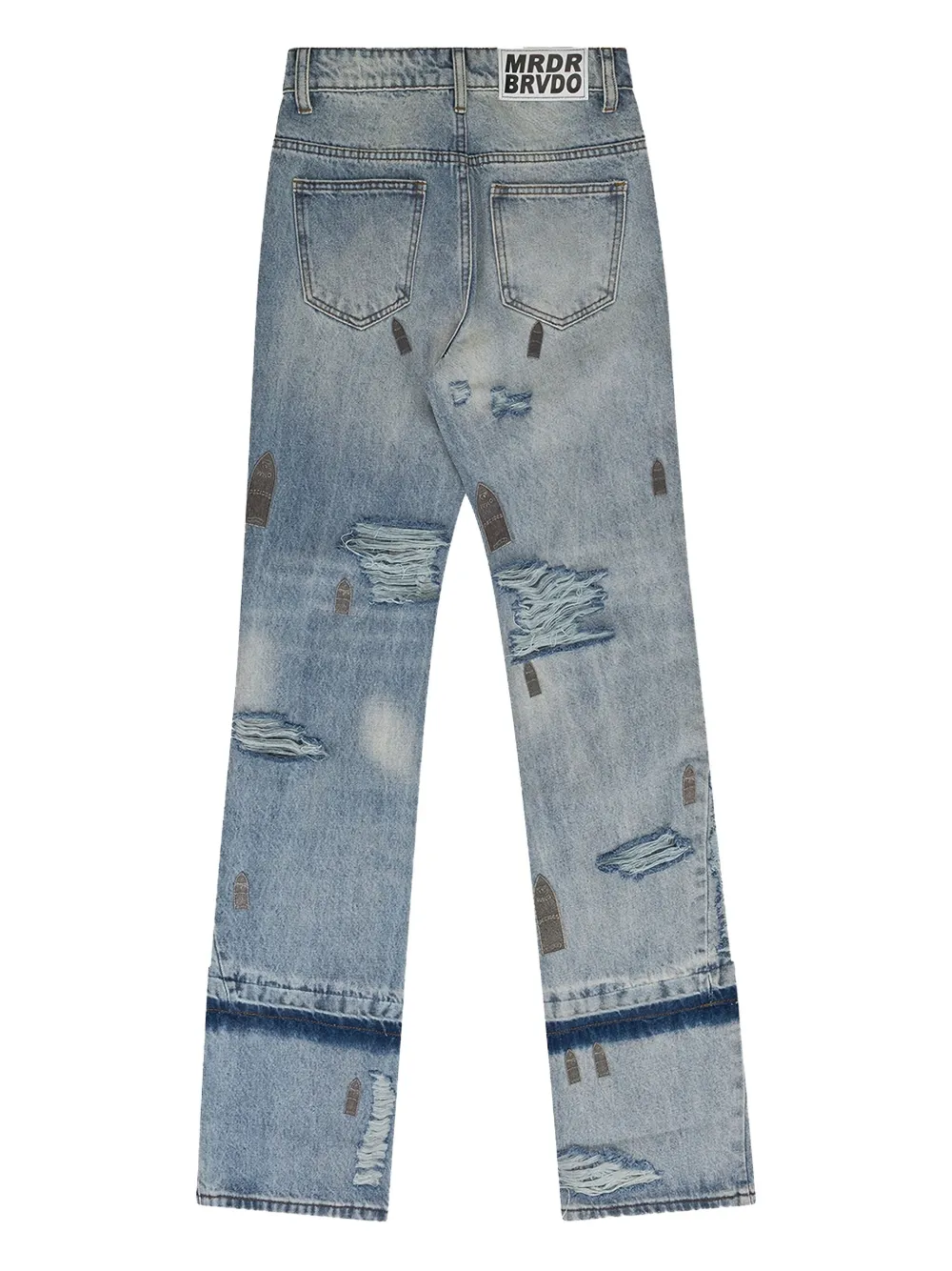 Who Decides War distressed jeans - Blauw