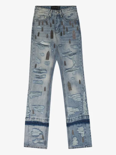 Who Decides War distressed jeans