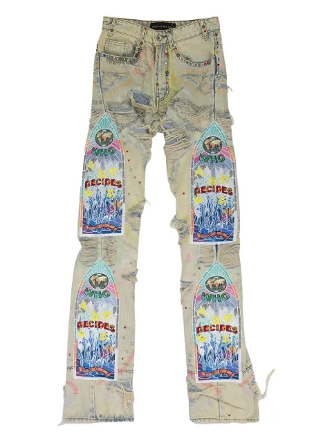 Who Decides War jeans con efecto envejecido