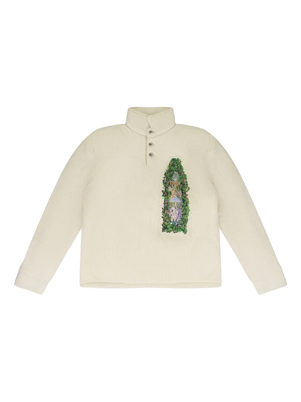 Who Decides War button-down sweater | Neutrals | Image 1