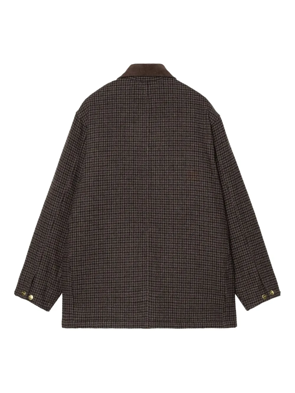 Carhartt WIP Geruite jas met enkele rij knopen en ribfluwelen kraag Bruin