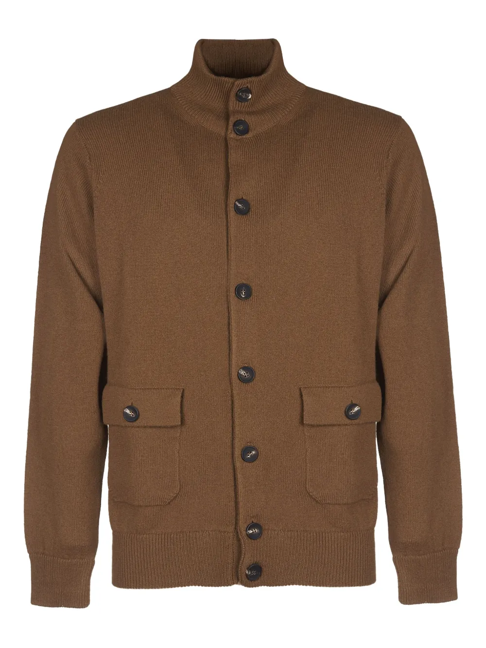 Filippo De Laurentiis Buttoned Pocketed Cardigan In Brown