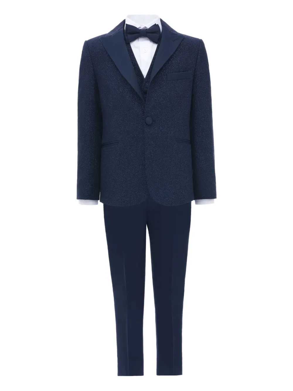Moustache Peak-lapel Suit (set Of Four) In Blue