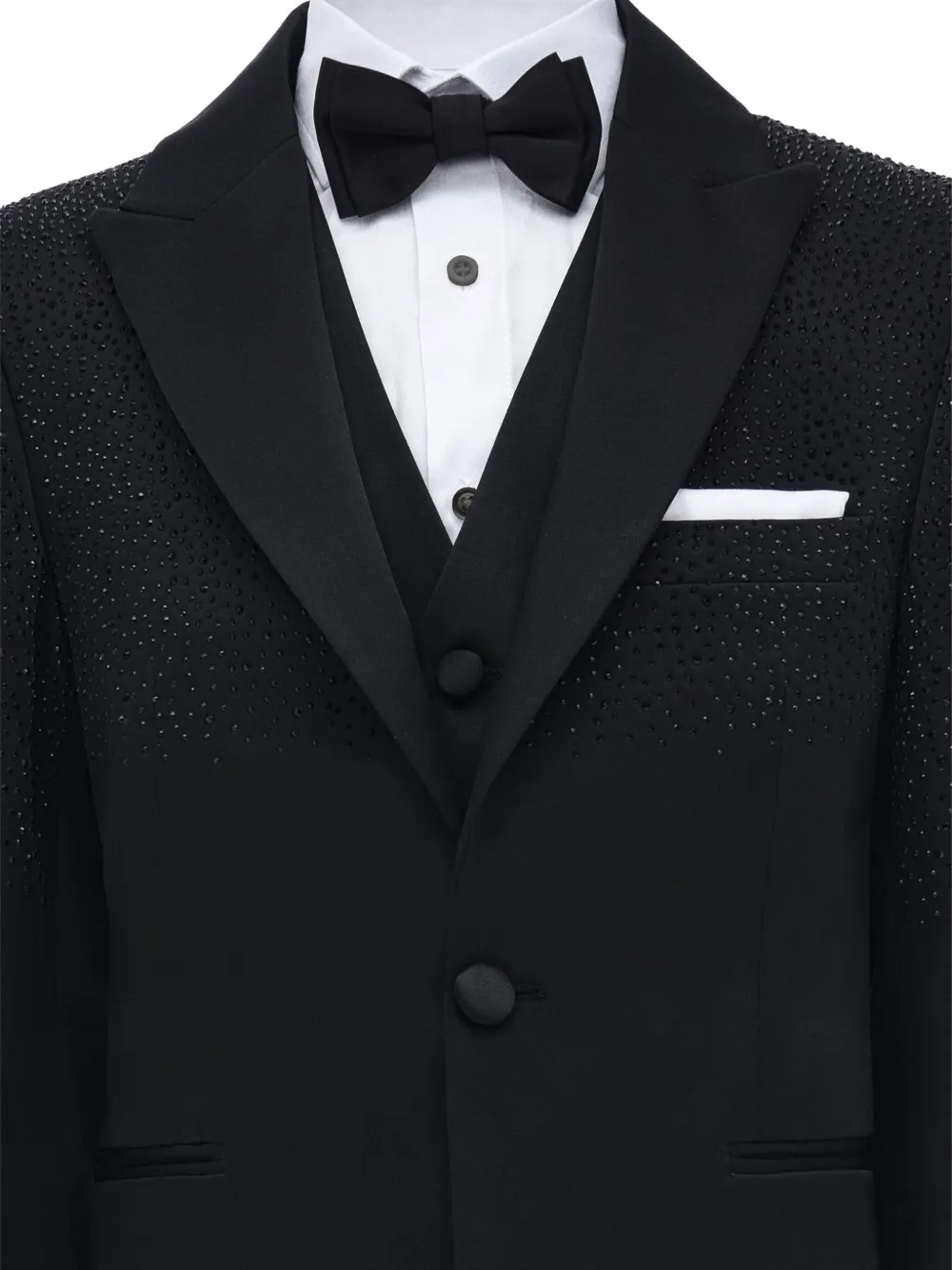 Moustache Vierdelig pak met puntige revers Zwart