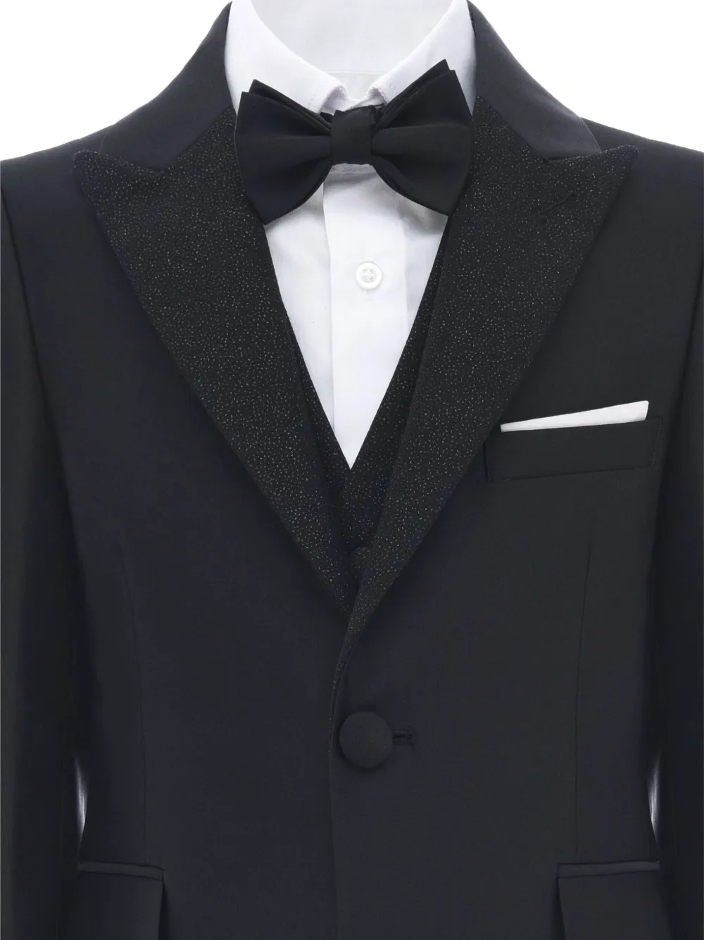 Moustache Peak-lapel Suit (set Of Four) In Black