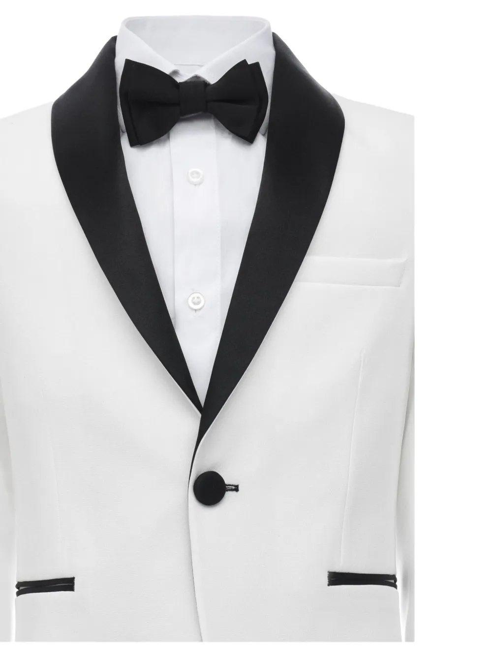 Moustache Shawl-lapel Suit (set Of Three) In White