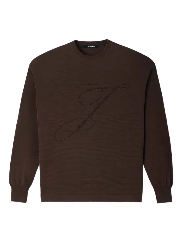Jacquemus Jacquard Sweater in Brown