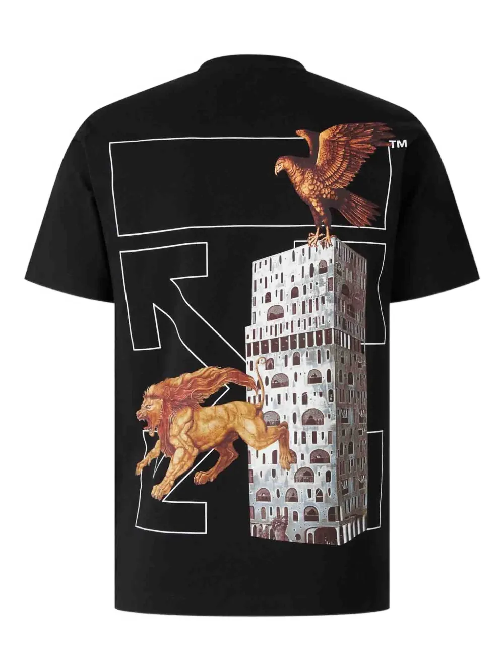 Off-White graphic-print round-neck T-shirt - Zwart