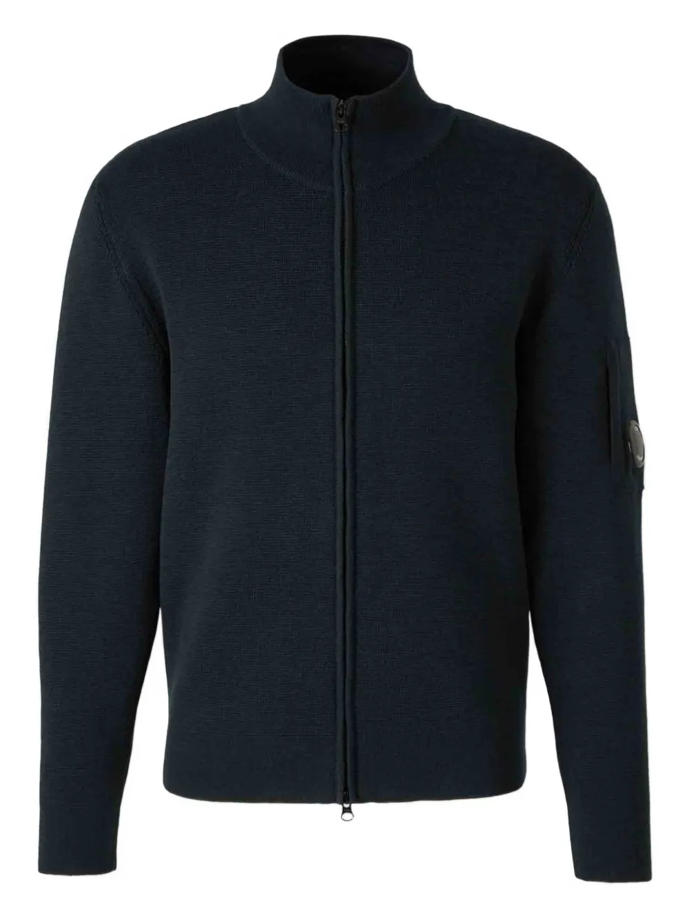 C.p. Company Zip-up Knit Jersey In Blue
