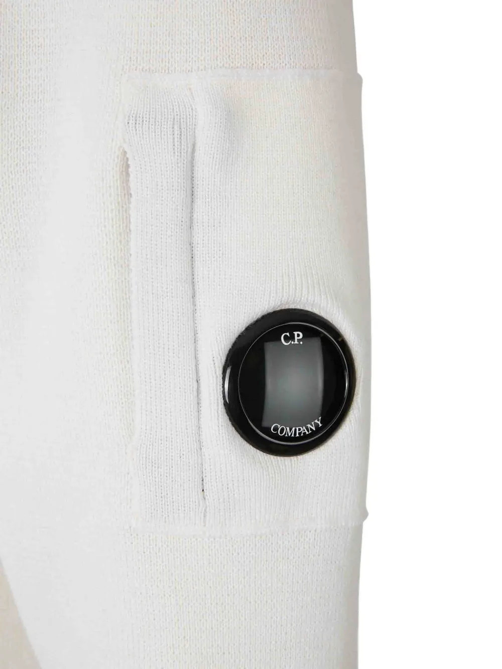 C.p. Company Roll Neck Zip Sweatshirt In White