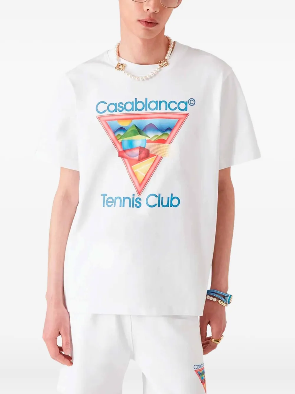 Casablanca T-shirt met grafische print Wit