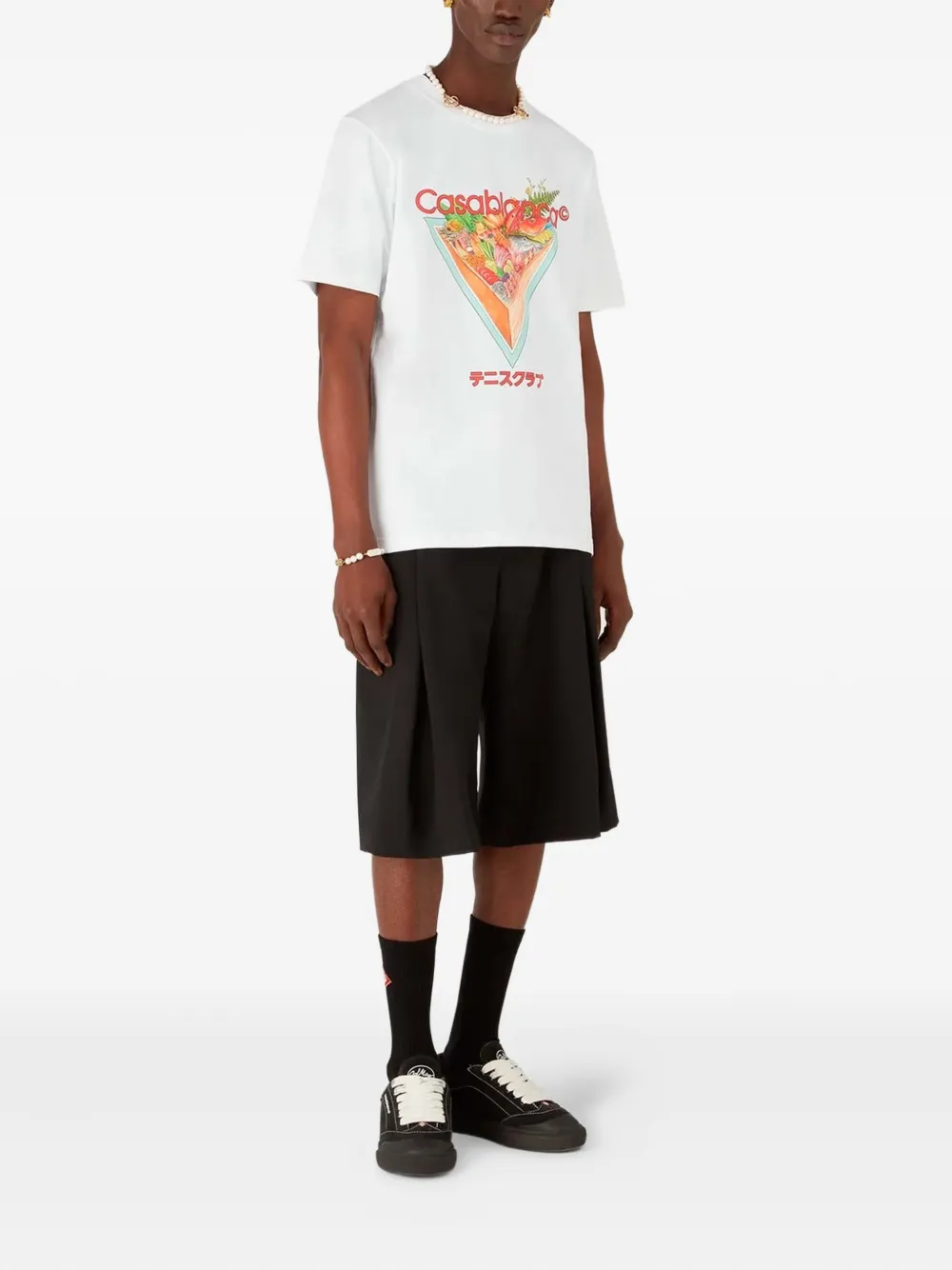 Casablanca graphic print round-neck T-shirt - Wit