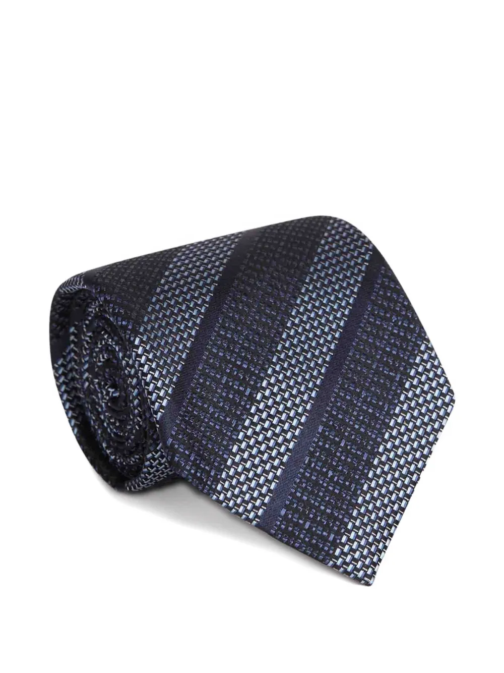 Zegna striped silk tie - Blauw