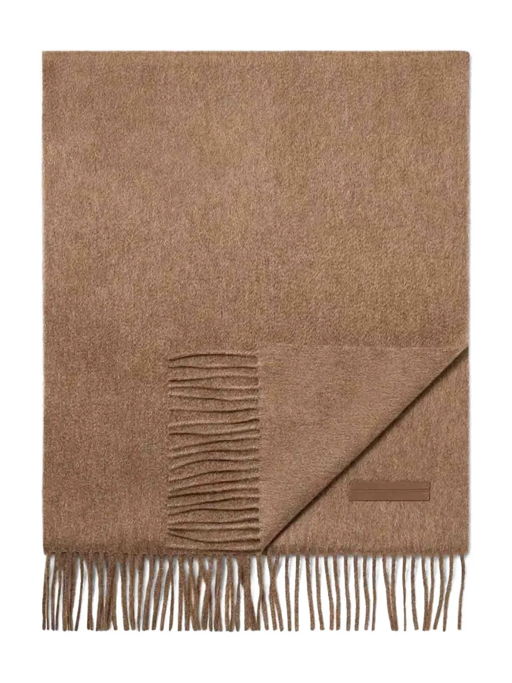 Zegna Fringed Cashemere Scarf In Brown
