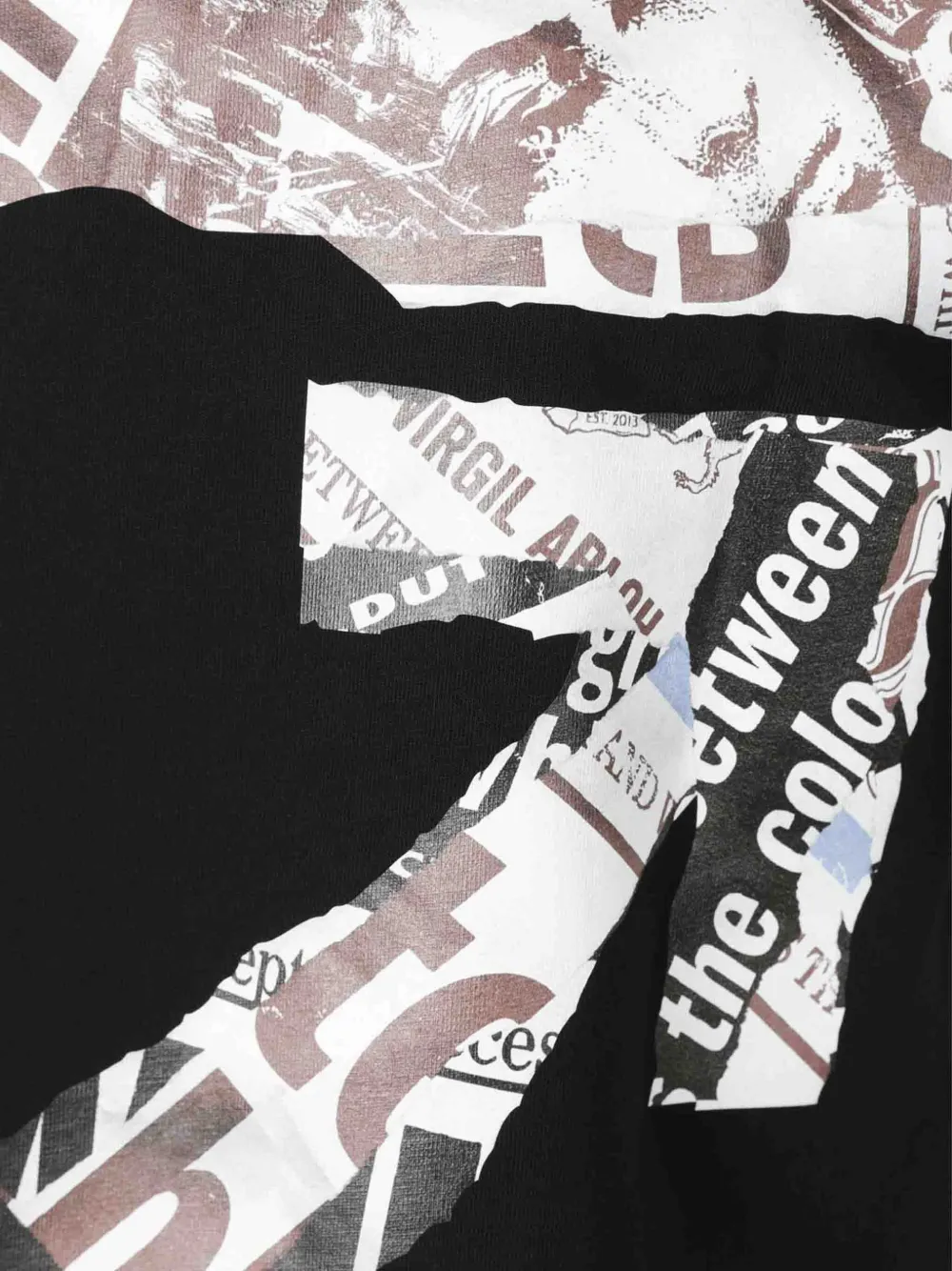 Off-White T-shirt met ronde hals en print Zwart