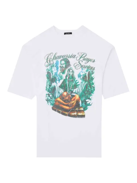 Willy Chavarria playera con cuello redondo estampado