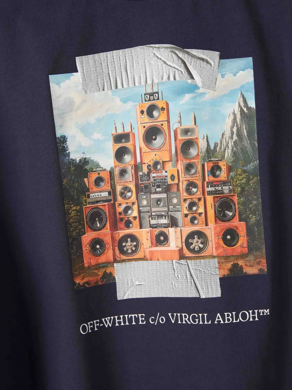 Off-White T-shirt met grafische print Blauw