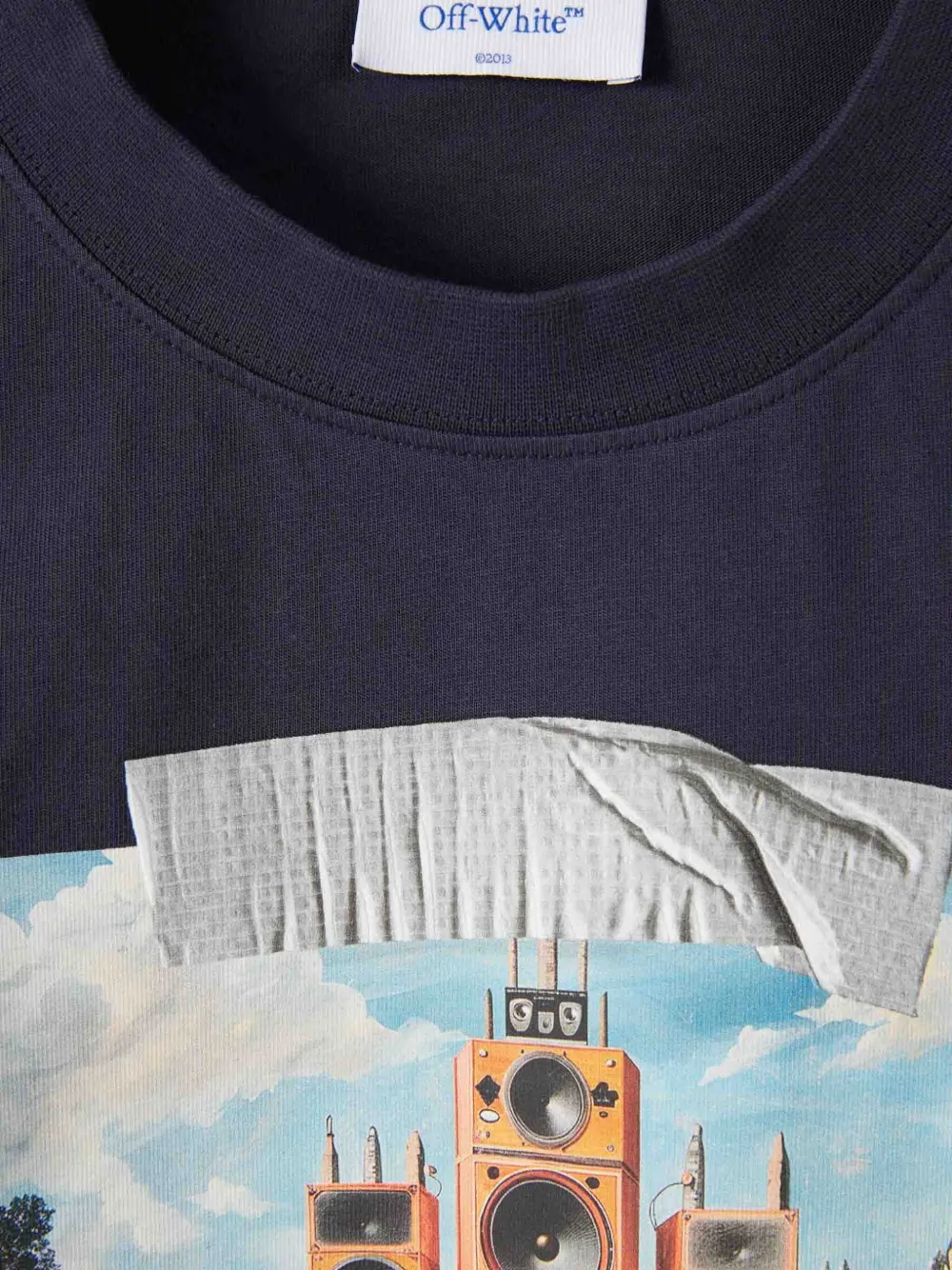 Off-White T-shirt met grafische print Blauw