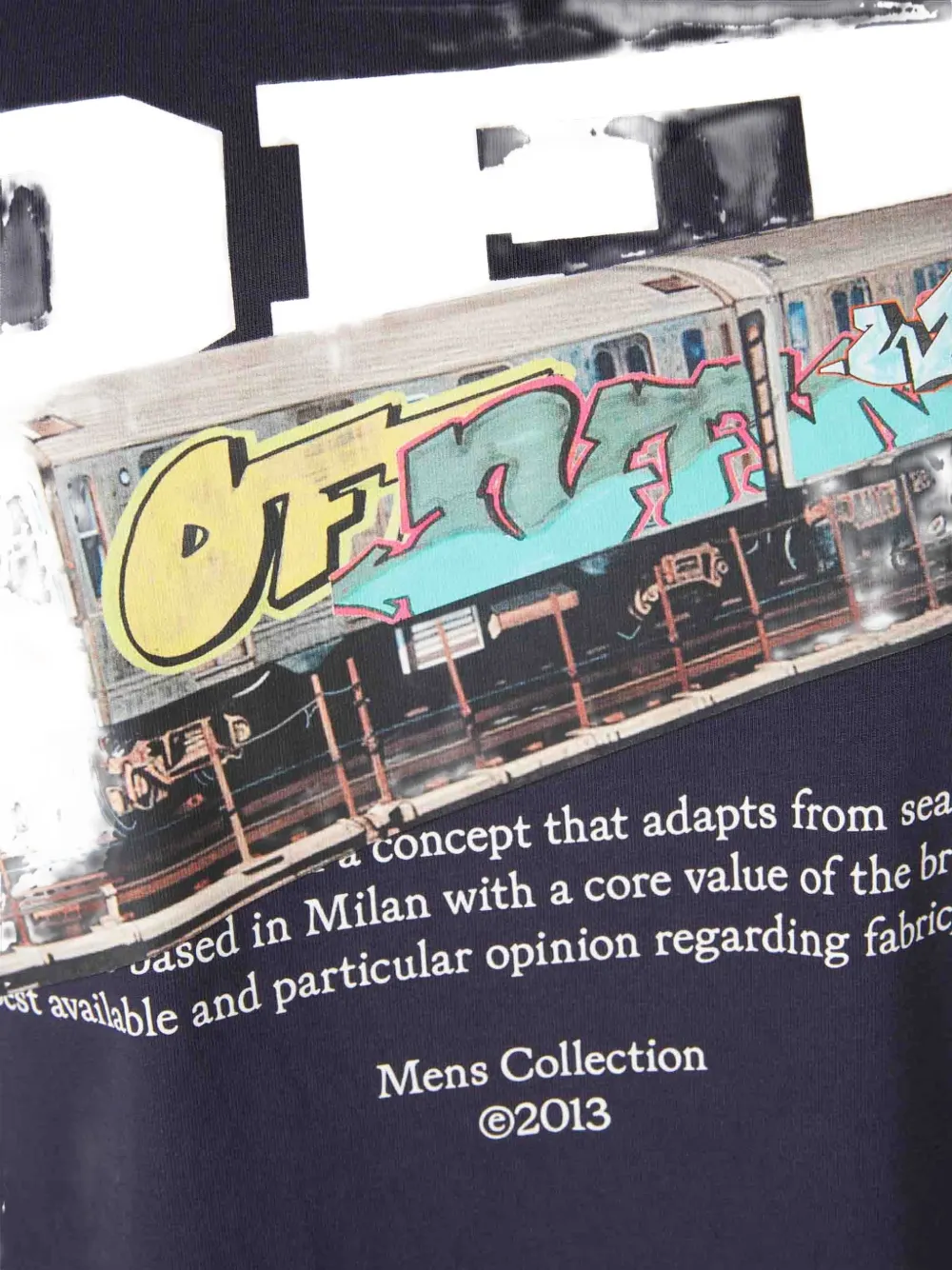 Off-White T-shirt met grafische print Blauw