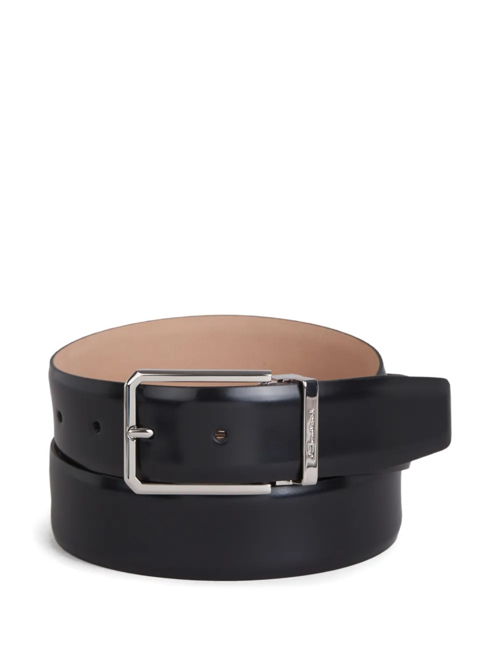 Santoni polished-buckle belt | Black | Image 1