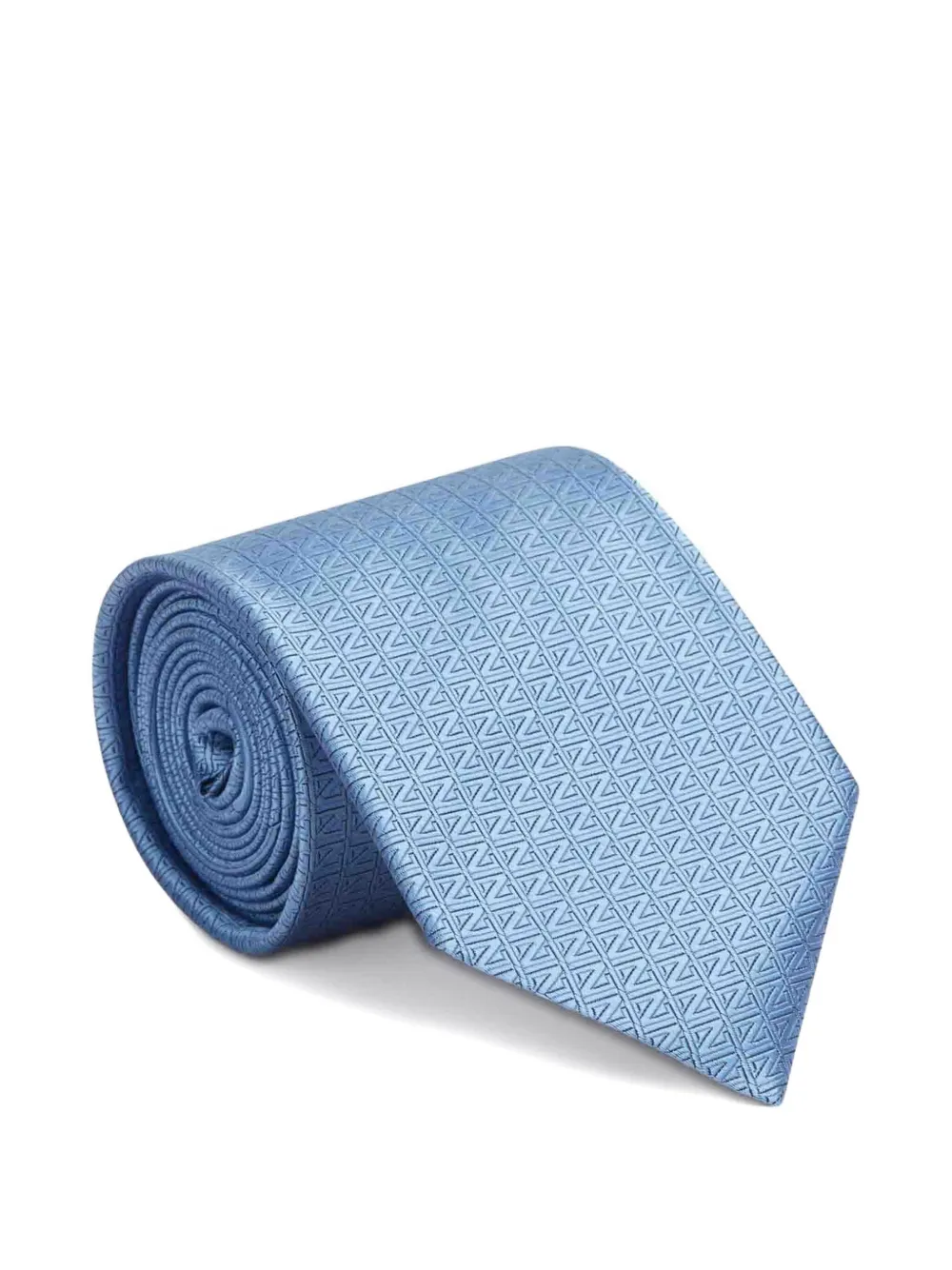 Zegna geometric silk tie - Blauw