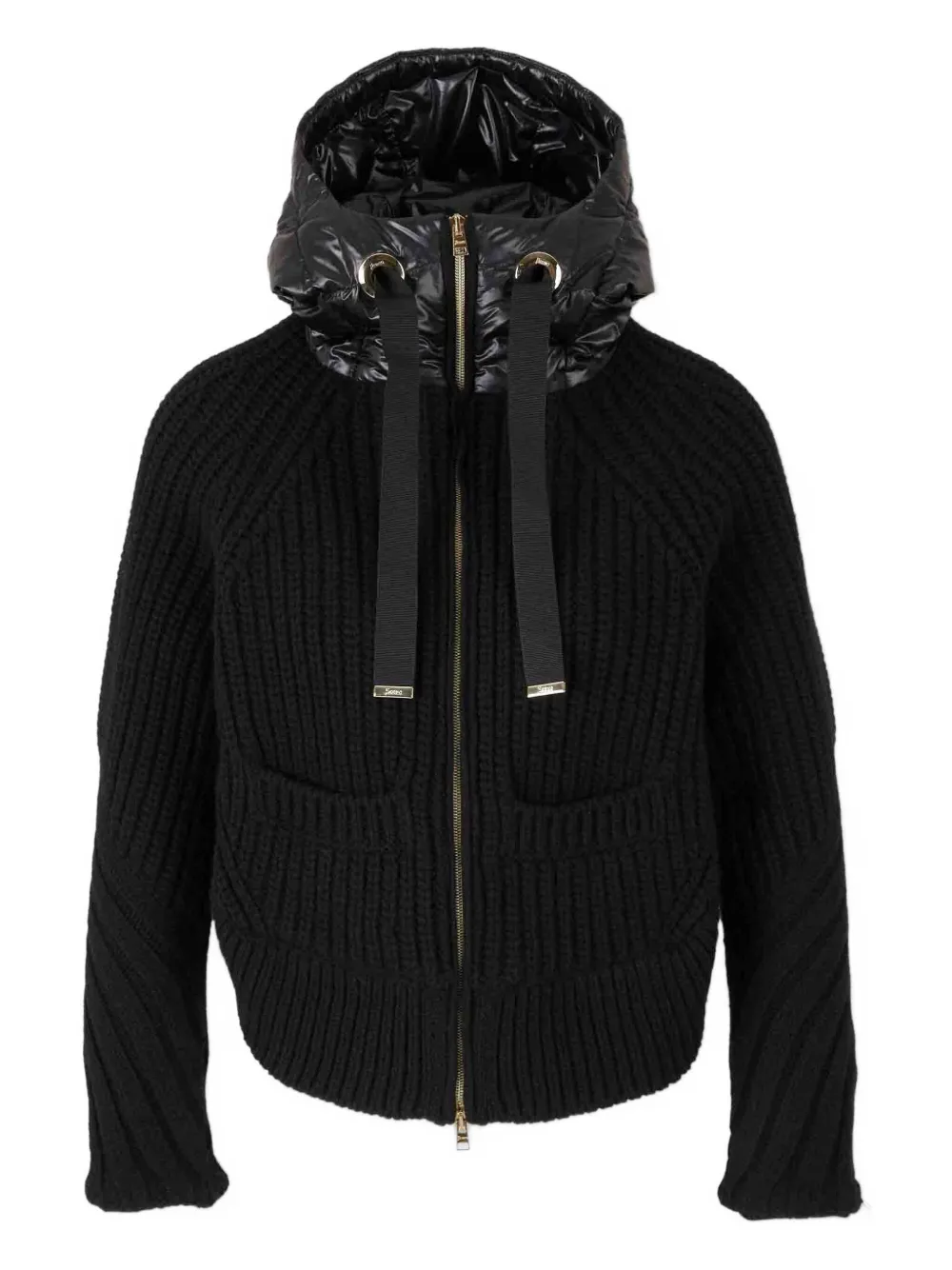 Herno cárdigan con capucha | negro | Image 1