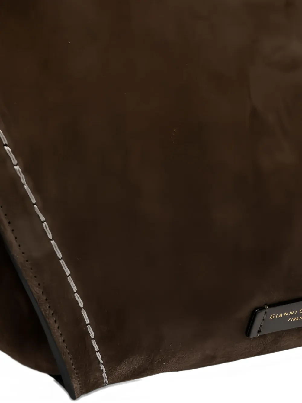 GIANNI CHIARINI Leren schoudertas met gestikt detail Bruin