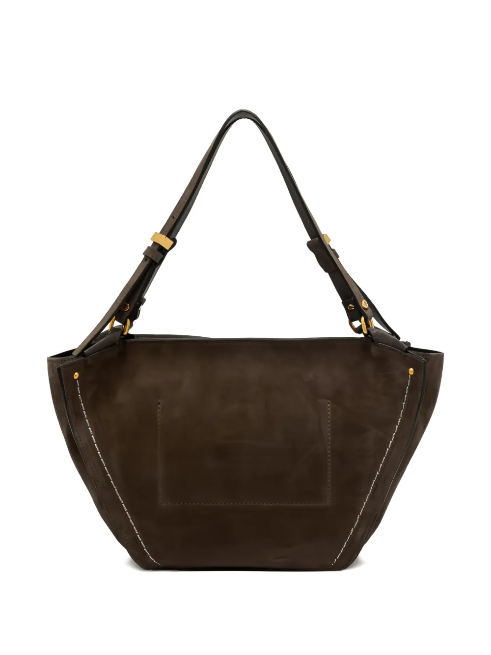 GIANNI CHIARINI stitched-detail leather shoulder bag - Bruin