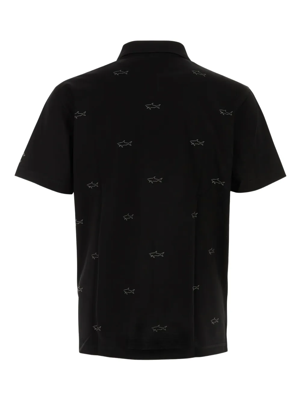 Paul & Shark shark-print polo shirt - Zwart