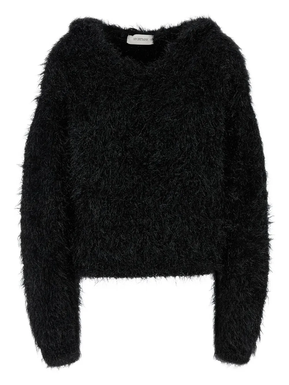 Sportmax long-sleeve V-neck sweater | Black | Image 1