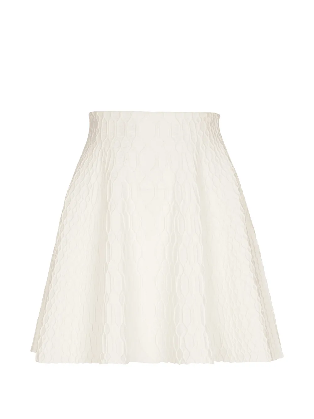 Balmain Flared rok met krokodillen-reliëf Beige