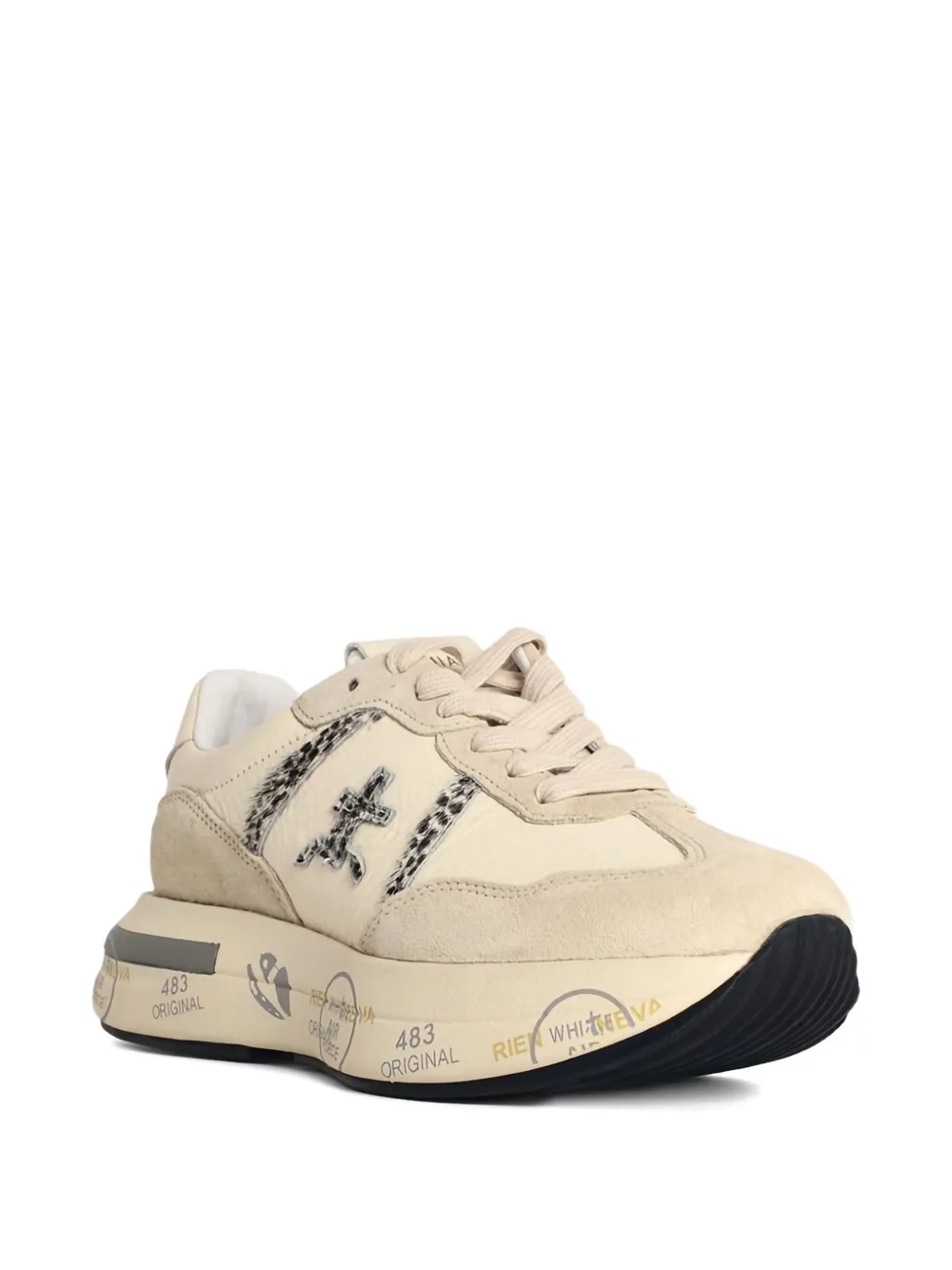 Premiata Side sneakers met logoprint Beige