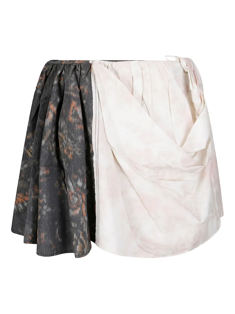 GANNI printed draped mini skirt - Grijs