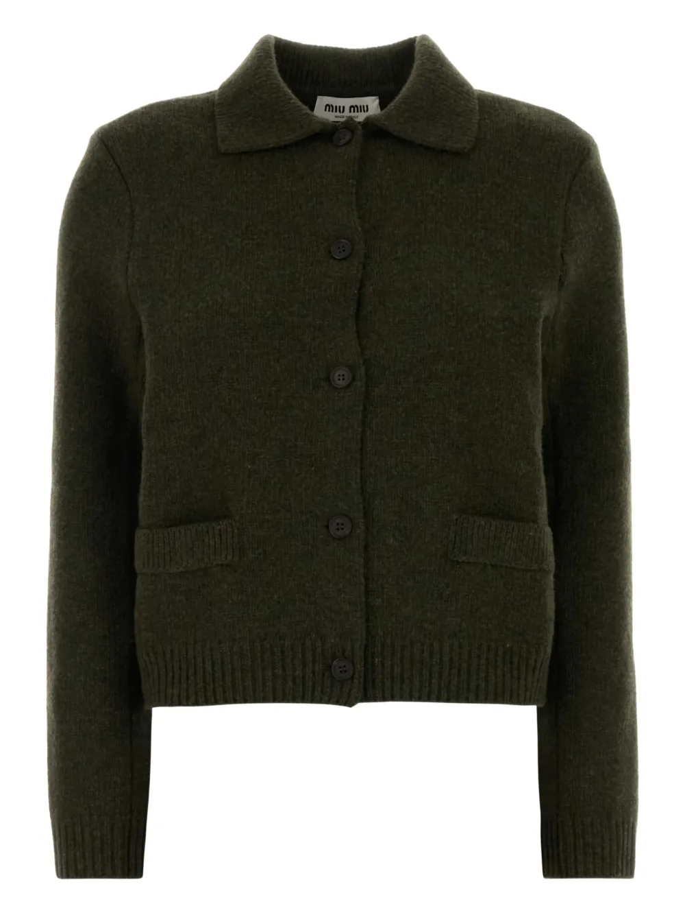 Miu Miu collared pocket cardigan | Green | Image 1
