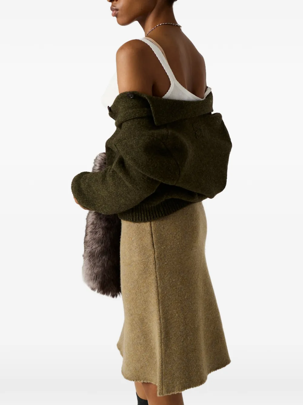 Miu Vest met zak Groen