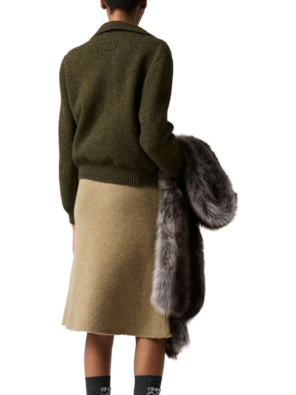 Miu Vest met zak Groen