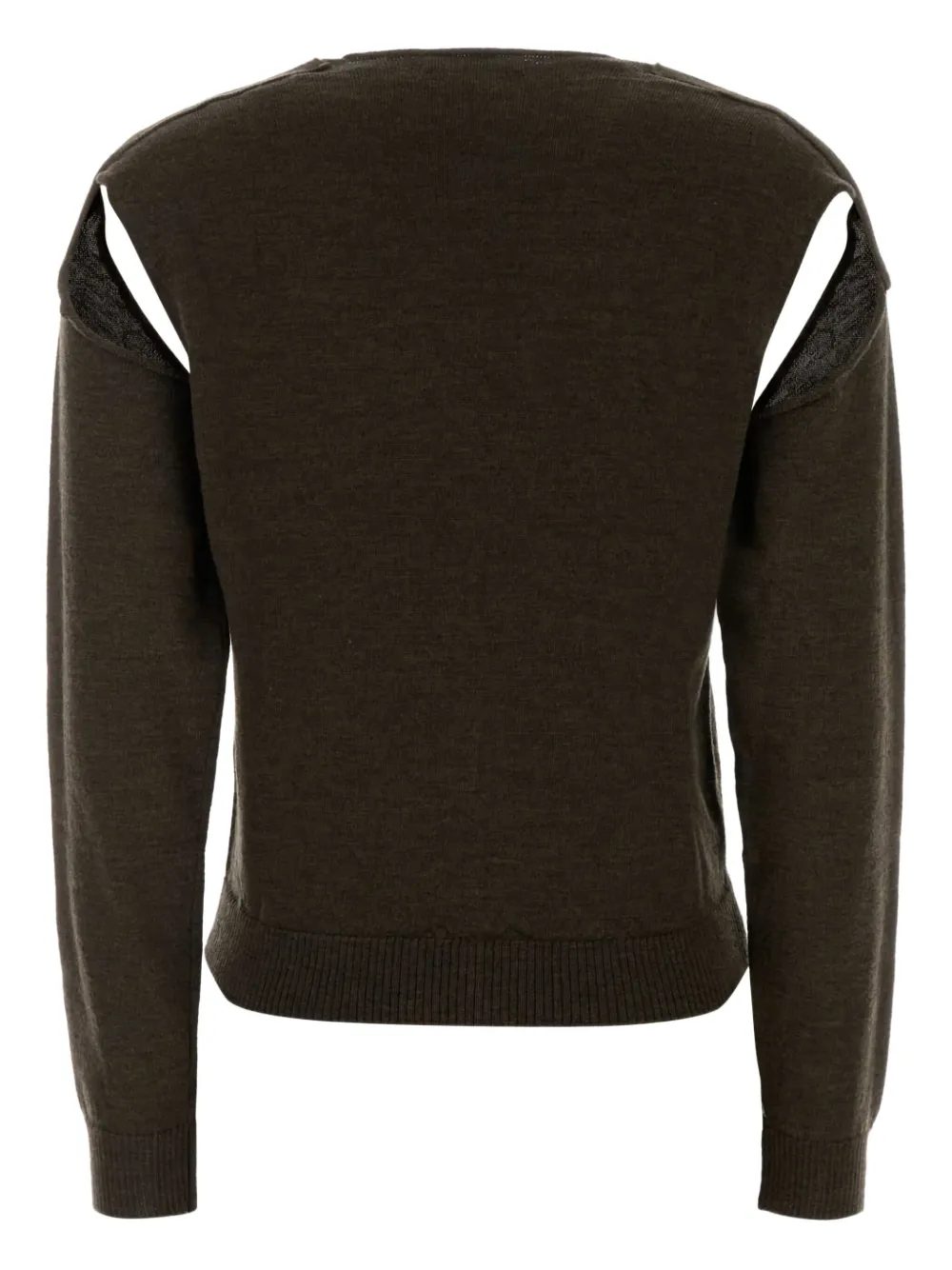 Gimaguas Wool Cardigan With V-neckline And Cut-out Shoulders In Brown