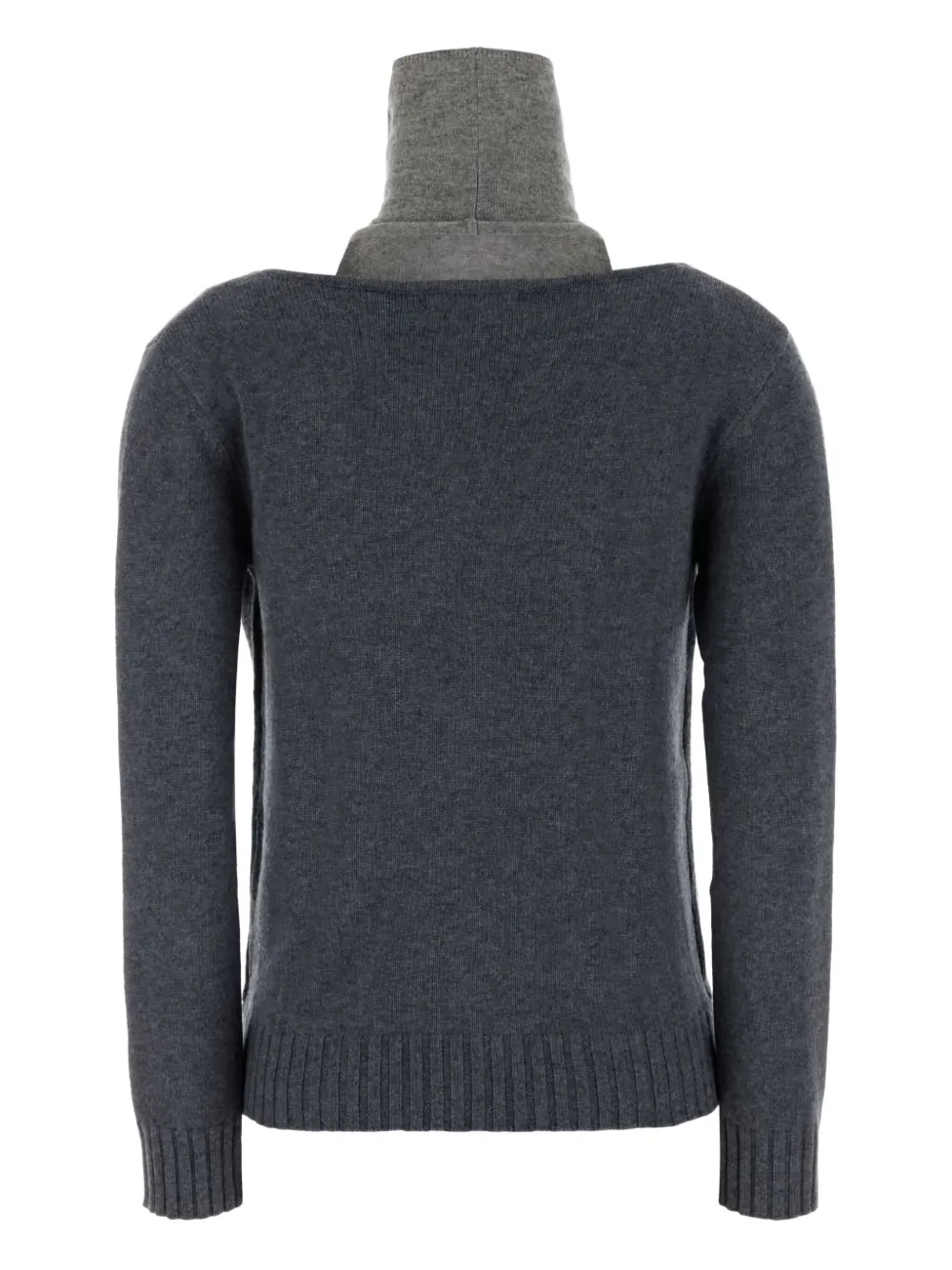 Gimaguas Wrap Design Long Sleeve Knit Top In Gray