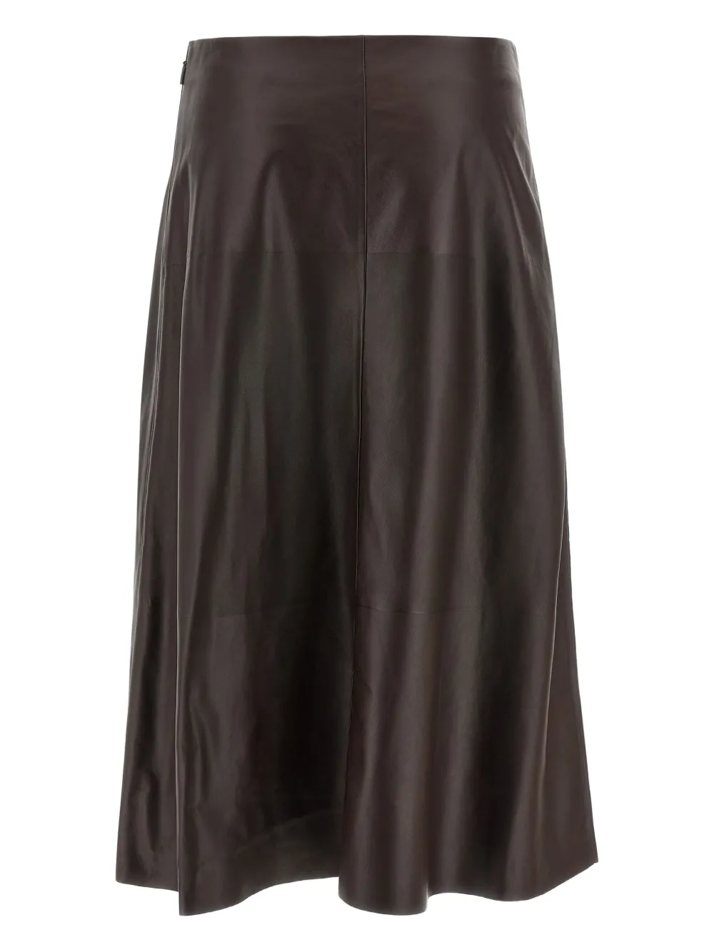 The Row Hedora flared leather midi skirt - Bruin